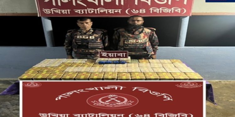 উখিয়া সীমান্তে ৬ লাখ ৭২ হাজার ইয়াবা জব্দ