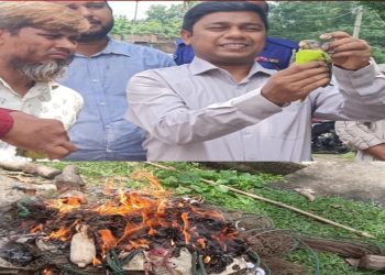 শিবগঞ্জে ১১ টিয়া পাখি মুক্ত, পুড়ল শিকারের সরঞ্জাম
