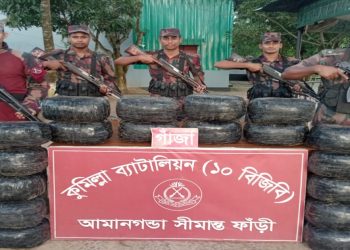 চৌদ্দগ্রামে ৯২ লাখ টাকার ভারতীয় শাড়ি-থ্রি-পিস ও ৯০ কেজি গাঁজা জব্দ