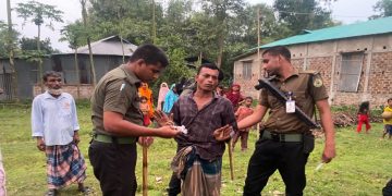 বাহুবলে জনসাধারণের শান্তি শৃঙ্খলা বিনষ্টের দায়ে মাদকসেবির কারাদণ্ড