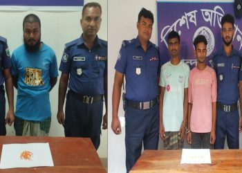 নওগাঁয় পুলিশের অভিযানে ৯০ পিচ ইয়াবা ট্যাবলেট সহ ৩ জন আটক