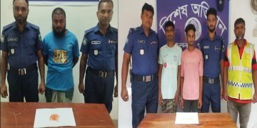 নওগাঁয় পুলিশের অভিযানে ৯০ পিচ ইয়াবা ট্যাবলেট সহ ৩ জন আটক